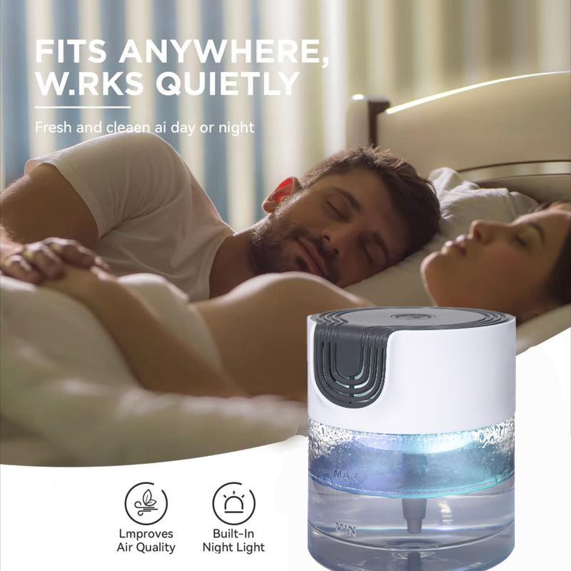 Air Purifier -Air Cleaner With LED Night Colourful Light, For Home And Office. Small Essential Oil Aroma Diffuser For Smoke, Pets