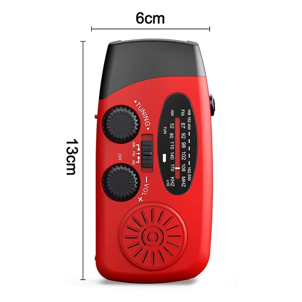 Emergency Radio Crank Solar Hand Weather Power Bank Charger Light