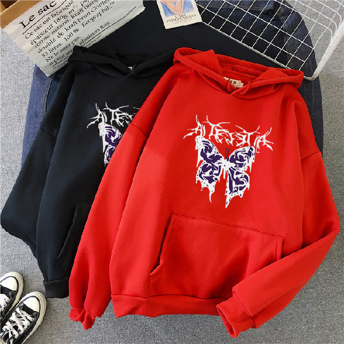 Punk Big Butterfly Sweatshirt Harajuku Dark Hoodie