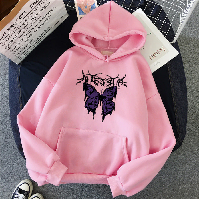 Punk Big Butterfly Sweatshirt Harajuku Dark Hoodie
