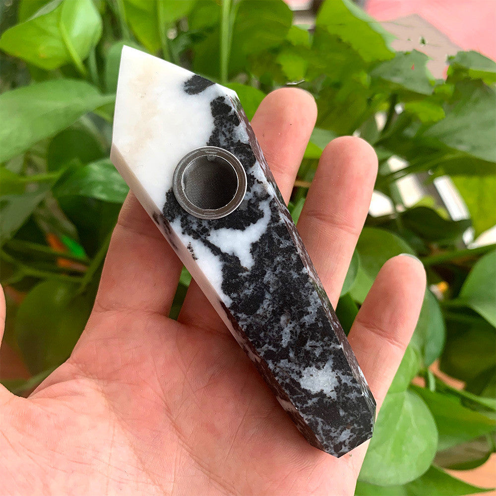 Natural Rough Polished Polished Crystal Smoking Pipe Foreign Six-Sided Single-Pointed Smoking Pipe