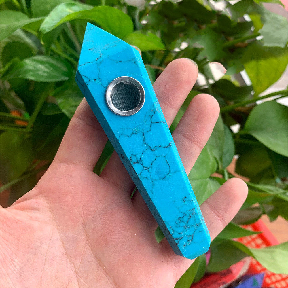 Natural Rough Polished Polished Crystal Smoking Pipe Foreign Six-Sided Single-Pointed Smoking Pipe