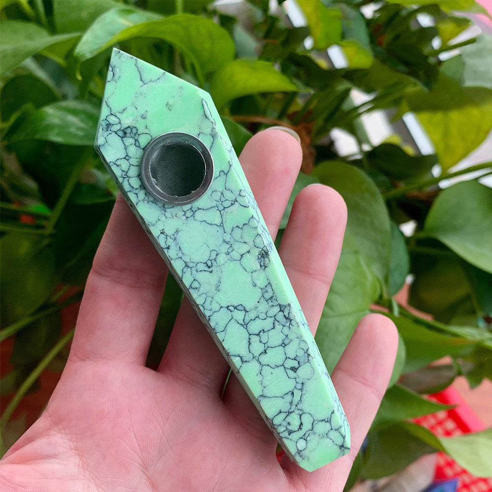 Natural Rough Polished Polished Crystal Smoking Pipe Foreign Six-Sided Single-Pointed Smoking Pipe