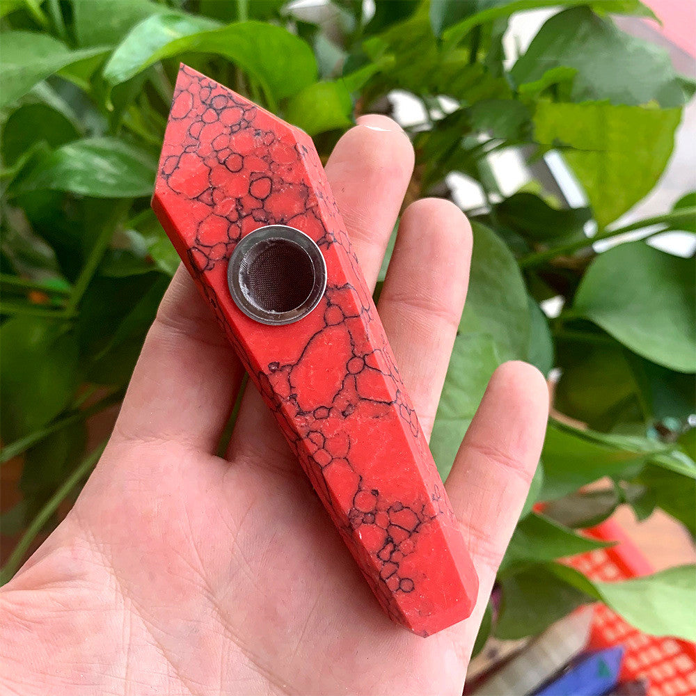 Natural Rough Polished Polished Crystal Smoking Pipe Foreign Six-Sided Single-Pointed Smoking Pipe