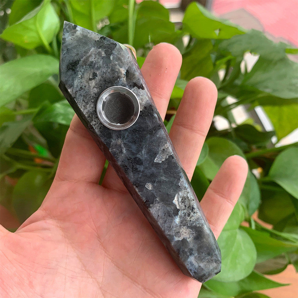 Natural Rough Polished Polished Crystal Smoking Pipe Foreign Six-Sided Single-Pointed Smoking Pipe