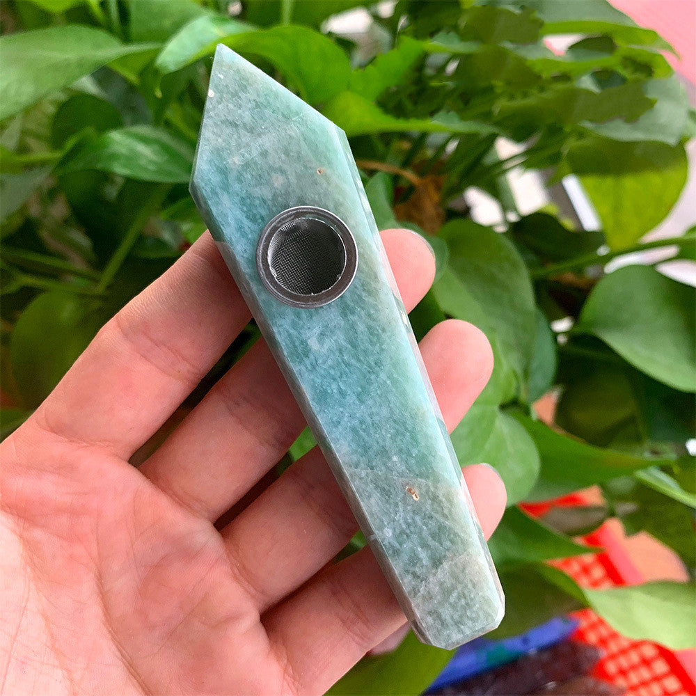 Natural Rough Polished Polished Crystal Smoking Pipe Foreign Six-Sided Single-Pointed Smoking Pipe