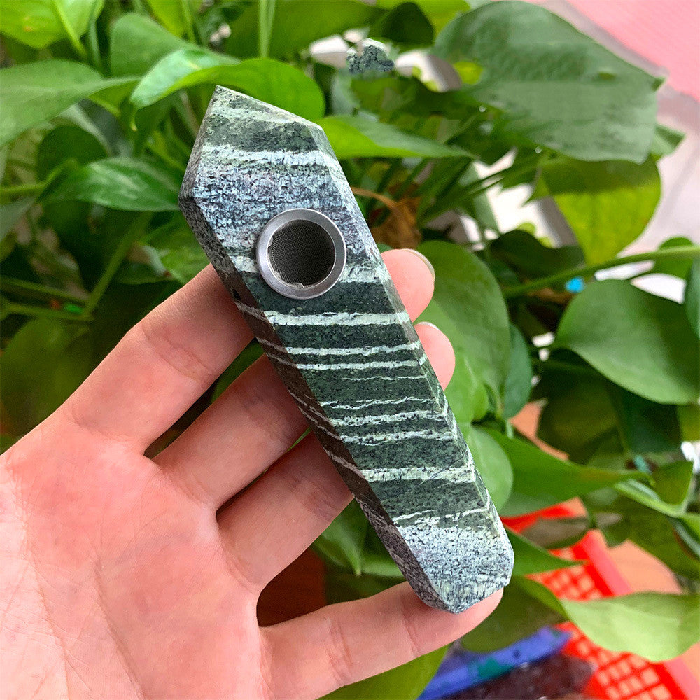 Natural Rough Polished Polished Crystal Smoking Pipe Foreign Six-Sided Single-Pointed Smoking Pipe