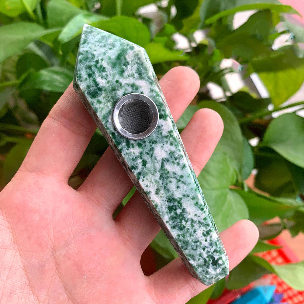 Natural Rough Polished Polished Crystal Smoking Pipe Foreign Six-Sided Single-Pointed Smoking Pipe