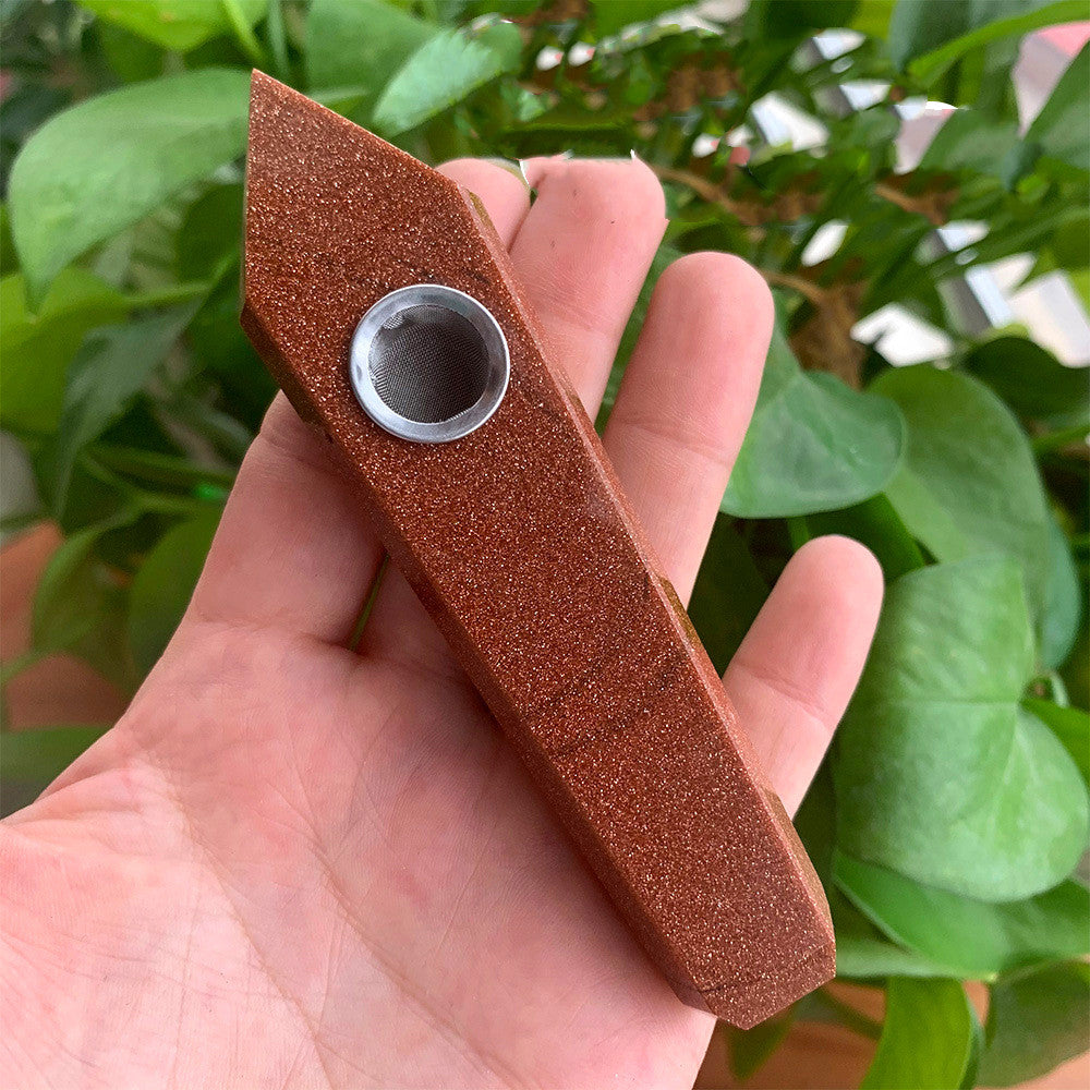 Natural Rough Polished Polished Crystal Smoking Pipe Foreign Six-Sided Single-Pointed Smoking Pipe