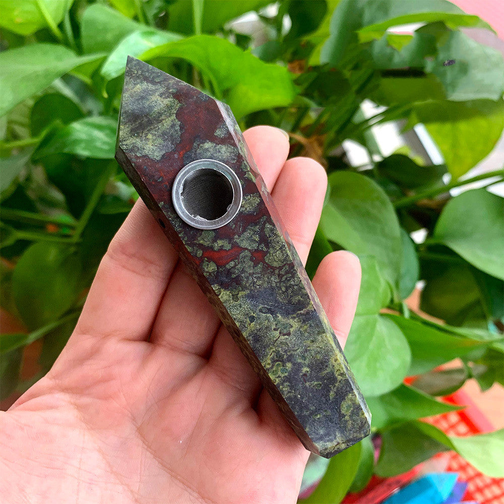 Natural Rough Polished Polished Crystal Smoking Pipe Foreign Six-Sided Single-Pointed Smoking Pipe