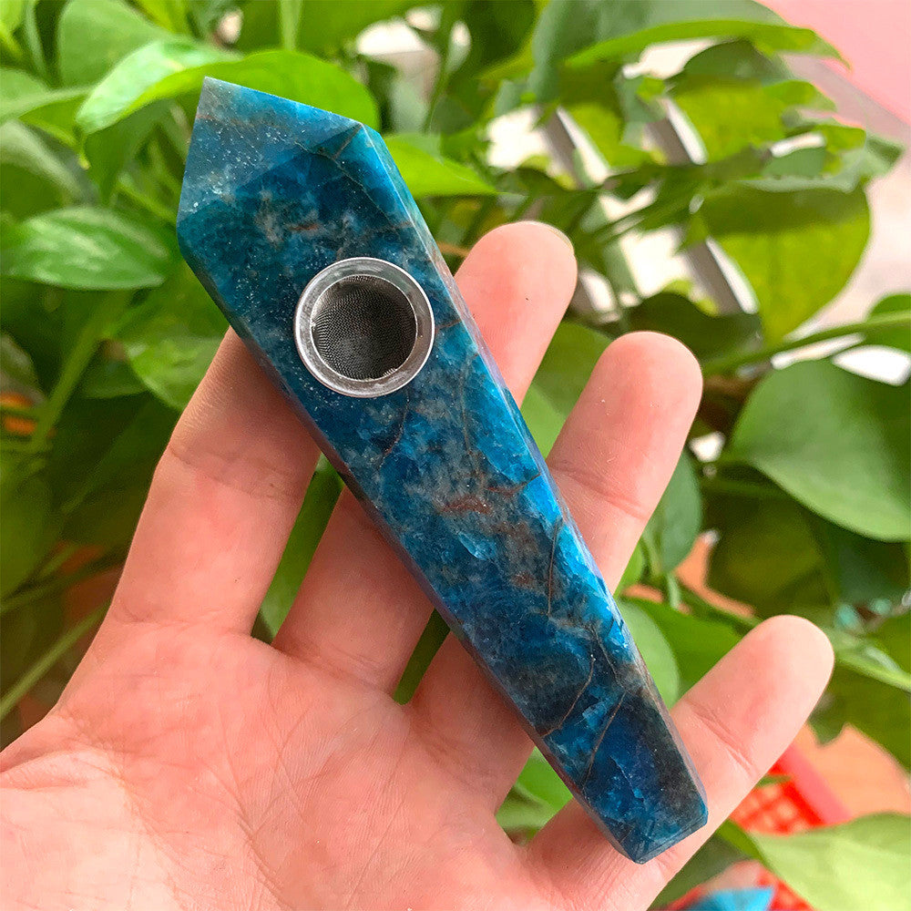 Natural Rough Polished Polished Crystal Smoking Pipe Foreign Six-Sided Single-Pointed Smoking Pipe
