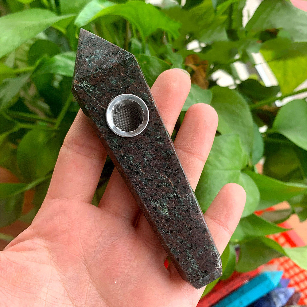 Natural Rough Polished Polished Crystal Smoking Pipe Foreign Six-Sided Single-Pointed Smoking Pipe