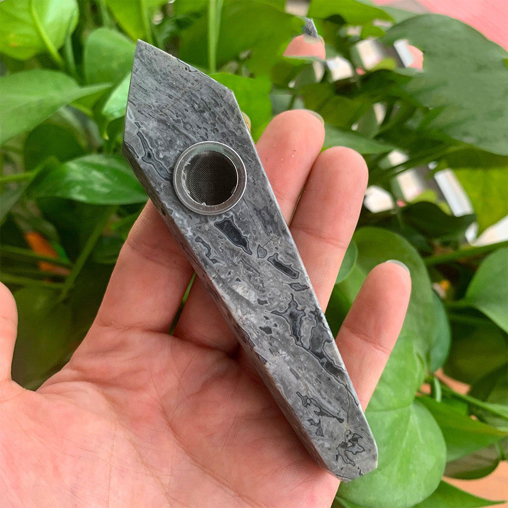 Natural Rough Polished Polished Crystal Smoking Pipe Foreign Six-Sided Single-Pointed Smoking Pipe