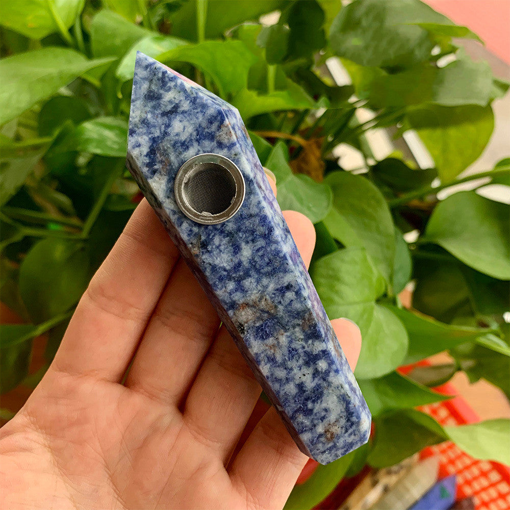 Natural Rough Polished Polished Crystal Smoking Pipe Foreign Six-Sided Single-Pointed Smoking Pipe