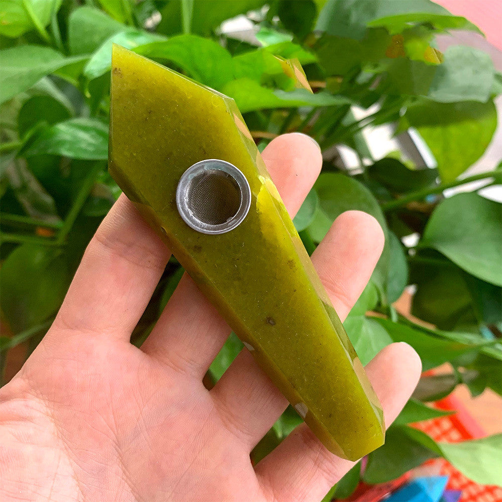 Natural Rough Polished Polished Crystal Smoking Pipe Foreign Six-Sided Single-Pointed Smoking Pipe