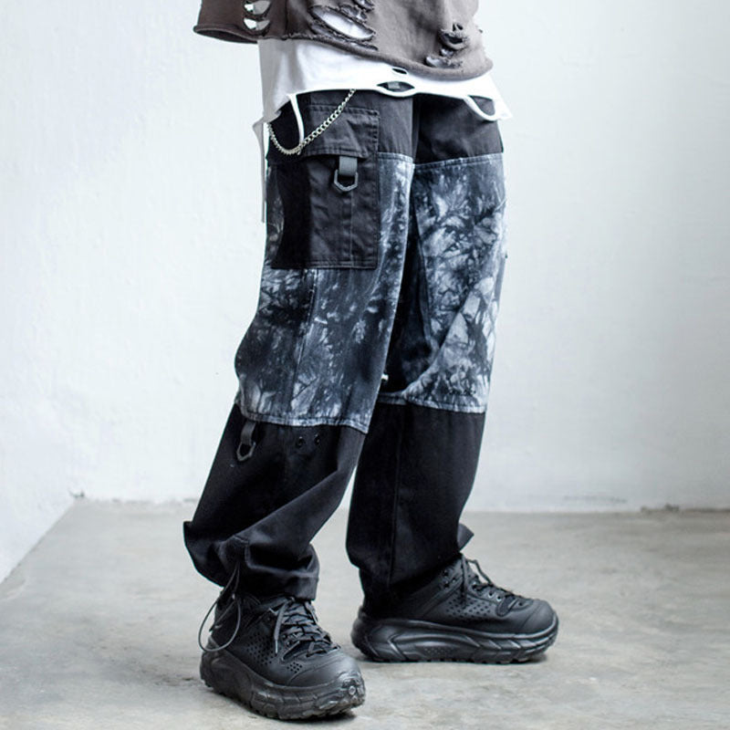Men's Trendy Loose Tie Dye Panel Cargo Pants