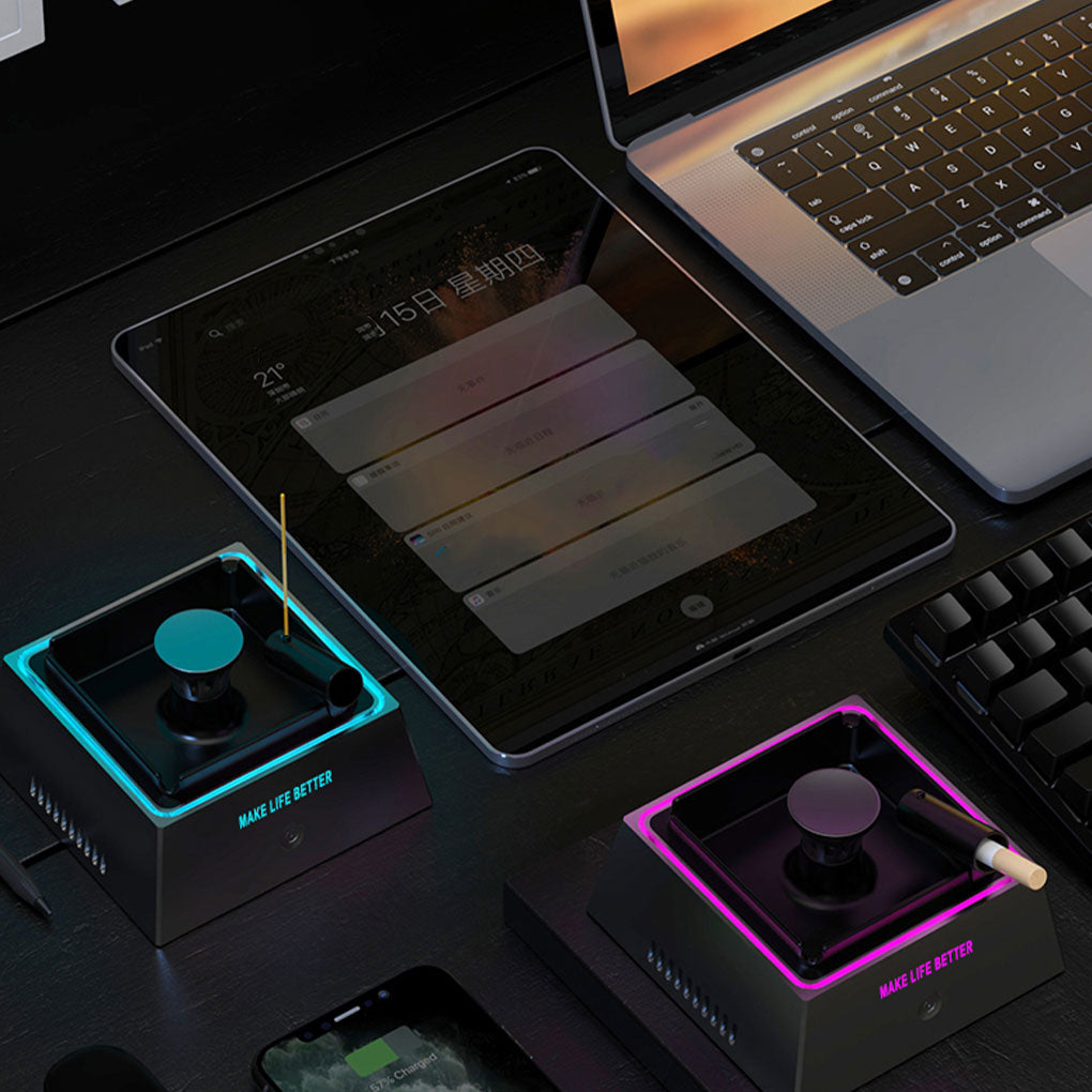 Intelligent Electronic Ashtray Air Purifier Remove Smoke Grabber Air Cleaners Smokeless Ashtray Ash Tray For Smoker Home Office