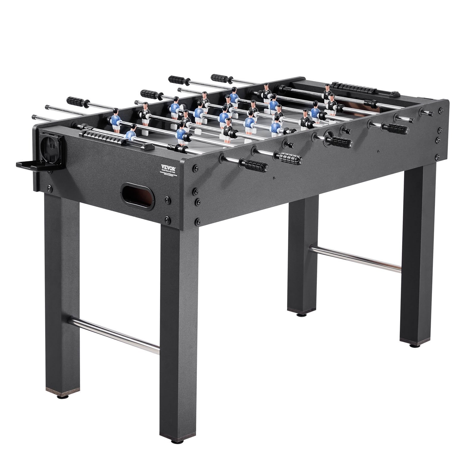 Foosball Table, 121 Cm Standard Size Table, Extremely Cool Indoor Full Size Foosball Tables For Home, Family, And Game Room, Durable Soccer Set, Includes 2 Balls, Score Keeper, And 2 Cup Holders