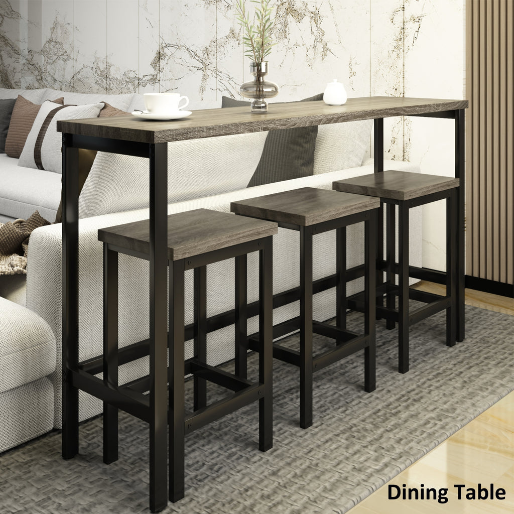 TOPMAX Counter Height Dining Table Set With 3 Stools Pub Kitchen Side Table