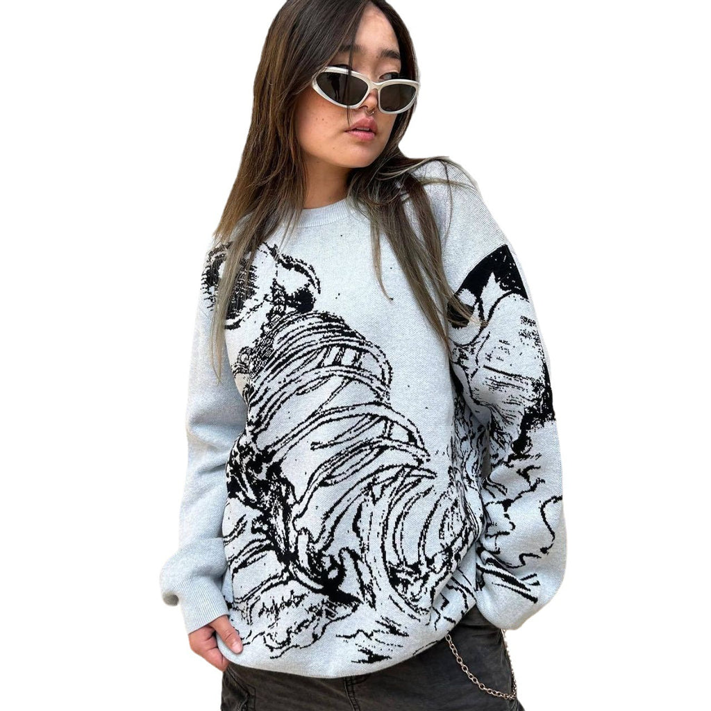 Y2g Sweater Gothic Skeleton Pullover