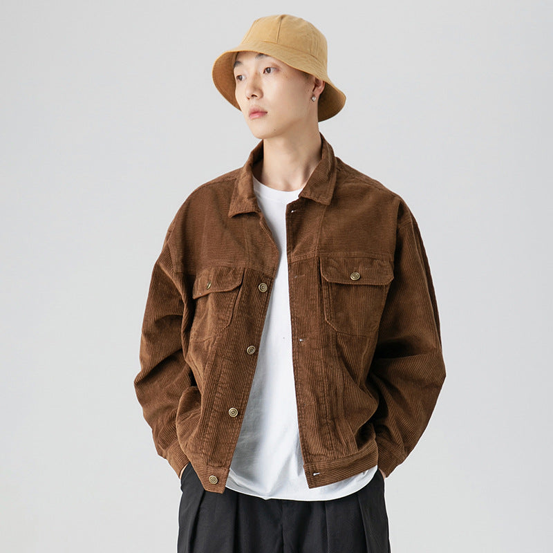 Harajuku Youth Loose Casual Handsome Corduroy Jacket