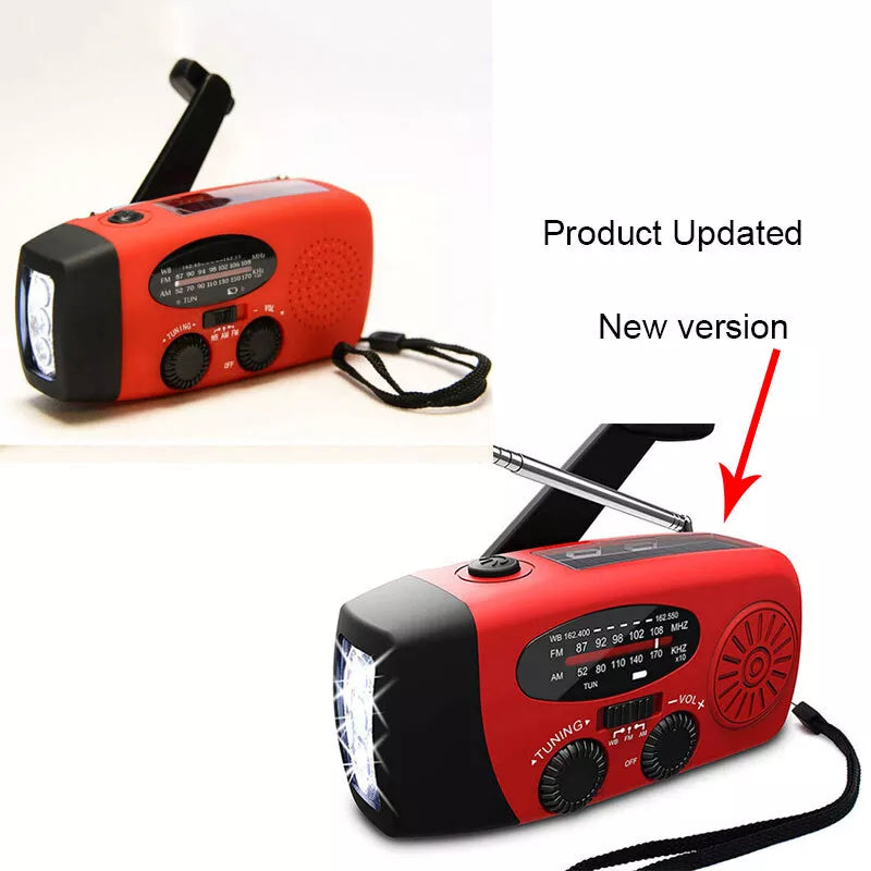 Emergency Radio Crank Solar Hand Weather Power Bank Charger Light