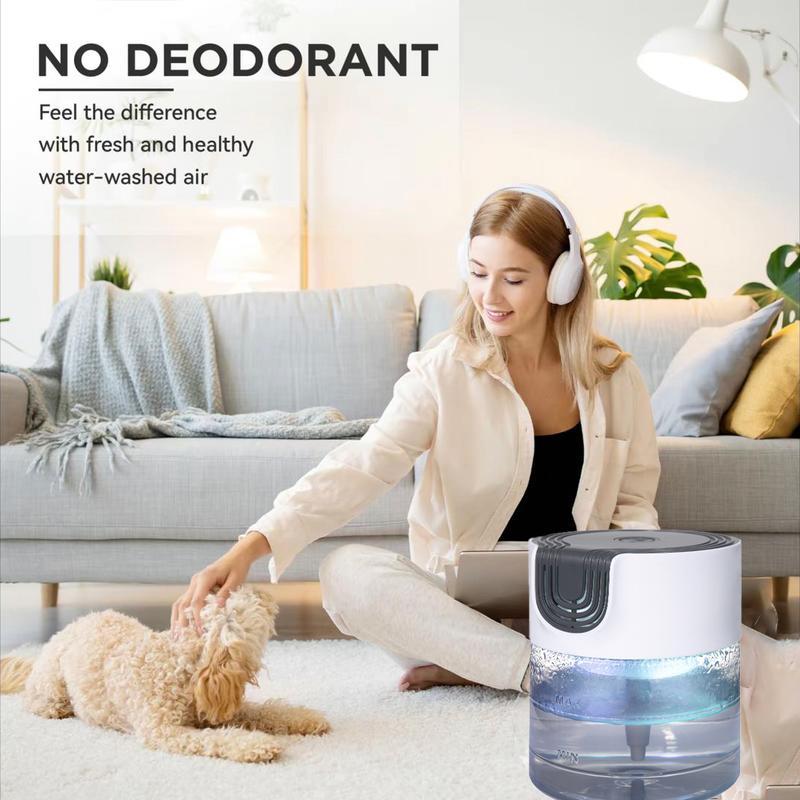 Air Purifier -Air Cleaner With LED Night Colourful Light, For Home And Office. Small Essential Oil Aroma Diffuser For Smoke, Pets