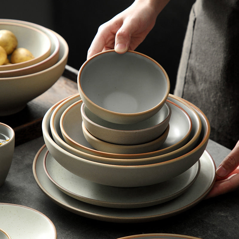 Japanese Style Ceramic Plates, Dish Plate And Tableware Set