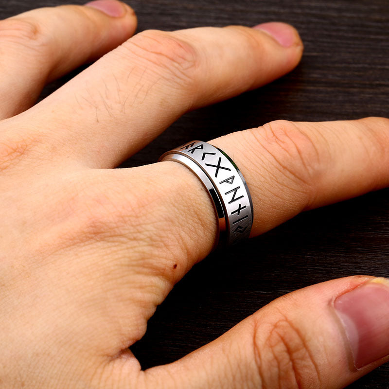 Fashion Titanium Steel Rotatable Ring