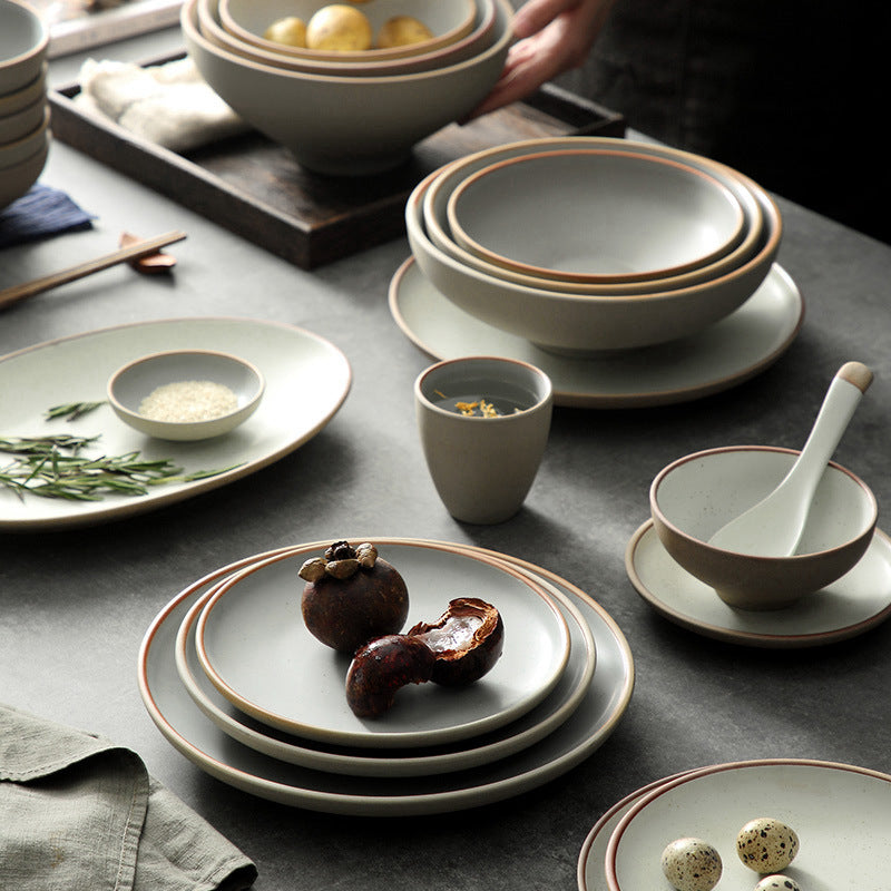Japanese Style Ceramic Plates, Dish Plate And Tableware Set