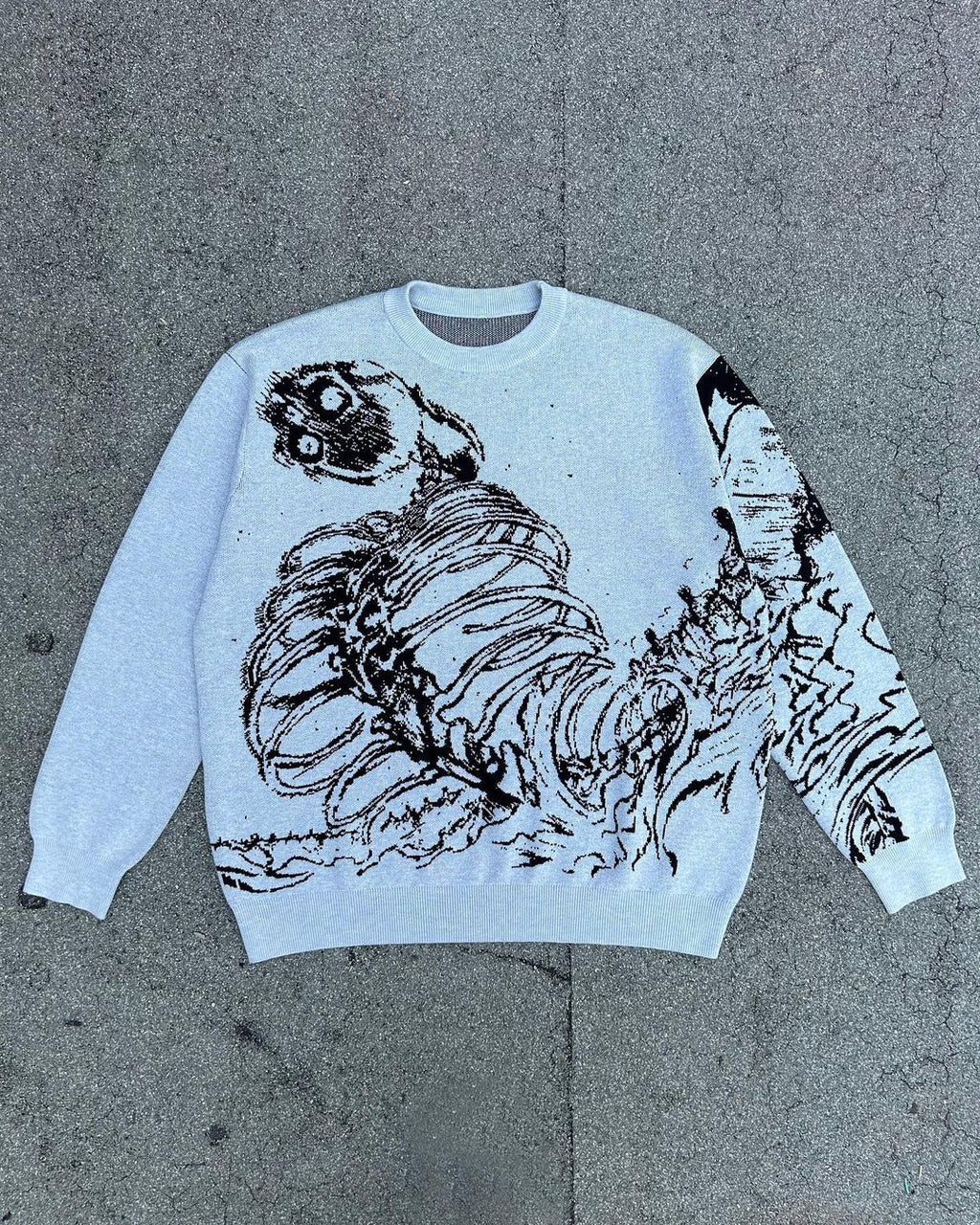 Y2g Sweater Gothic Skeleton Pullover