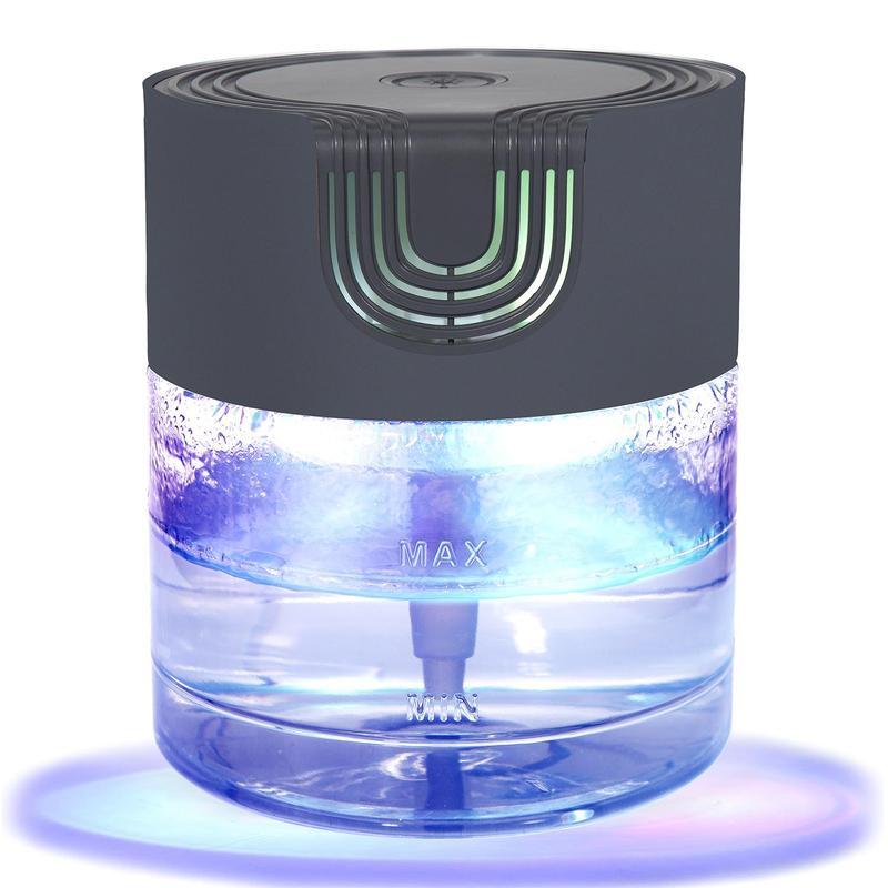 Air Purifier -Air Cleaner With LED Night Colourful Light, For Home And Office. Small Essential Oil Aroma Diffuser For Smoke, Pets
