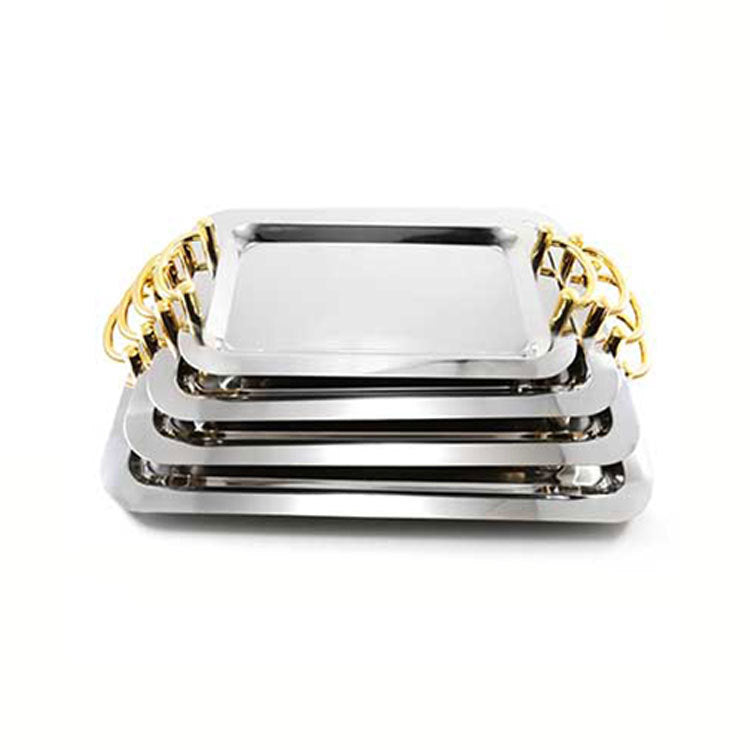 Stainless Steel Fancy Mirror Plate Square Mirror Plate Hotel Buffet