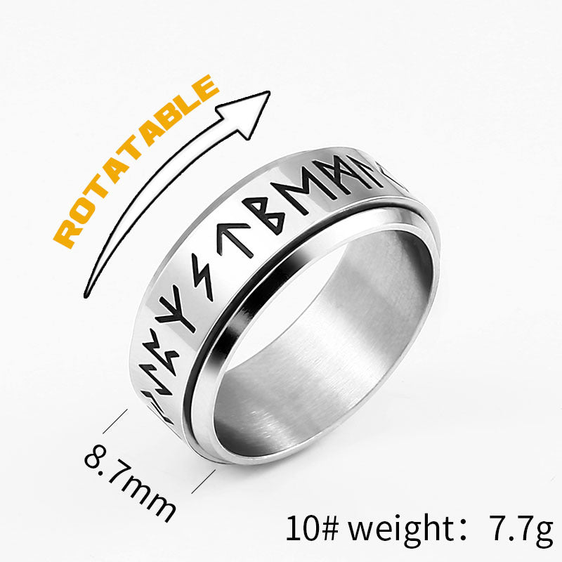 Fashion Titanium Steel Rotatable Ring