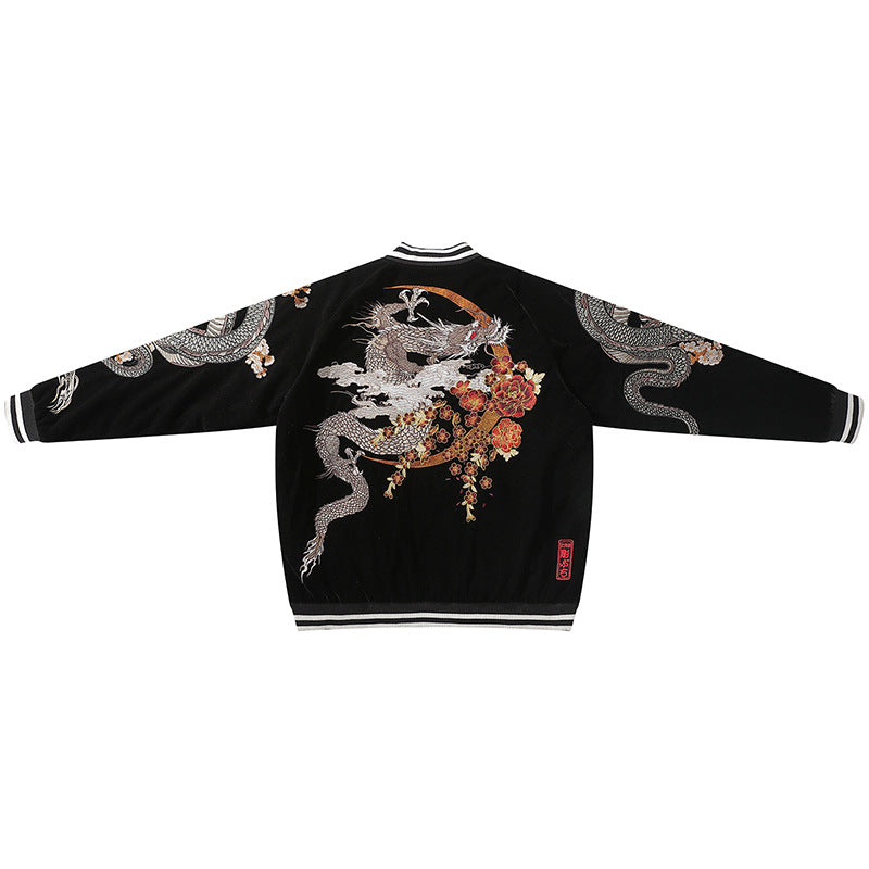 Embroidered Cotton Jacket Harajuku Casual Baseball Loose
