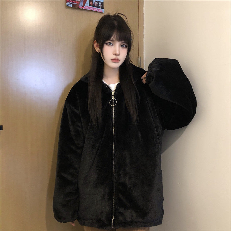 Thickened Pointy Ears Coat Cotton Clothes Women's Clothes