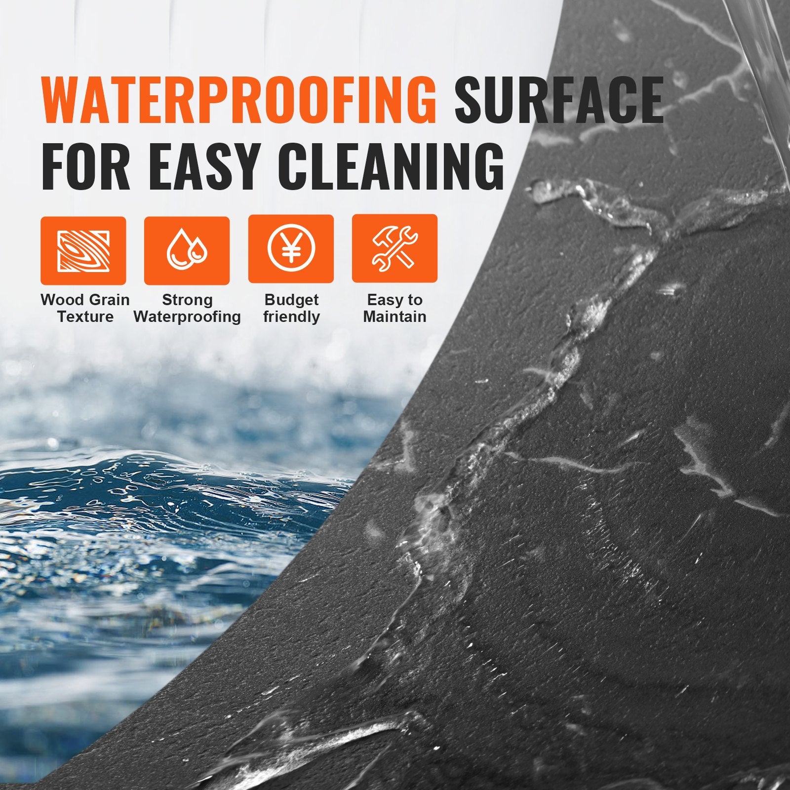 Self Adhesive Vinyl Tiles 12 X 12 Inch, 50 Tiles 1.5mm Thick Peel & Stick, Black Marble Texture DIY Flooring For Kitchen, Dining Room, Bedrooms & Bathrooms, Easy For Home Decor