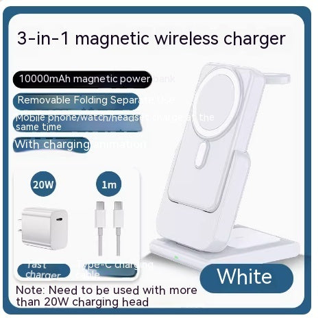 Magnetic Bracket Three In One Wireless Charger