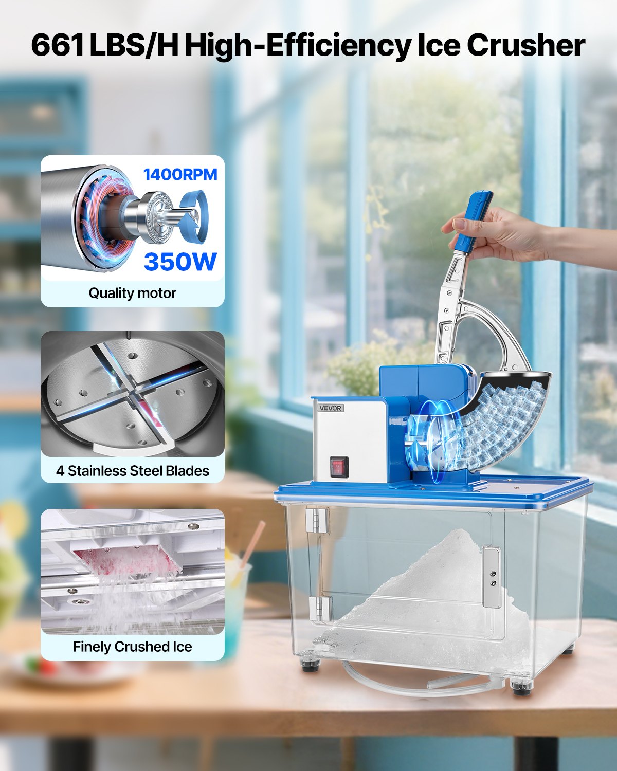 Commercial Ice Crusher/Electric Shaved Ice Snow Cone Maker