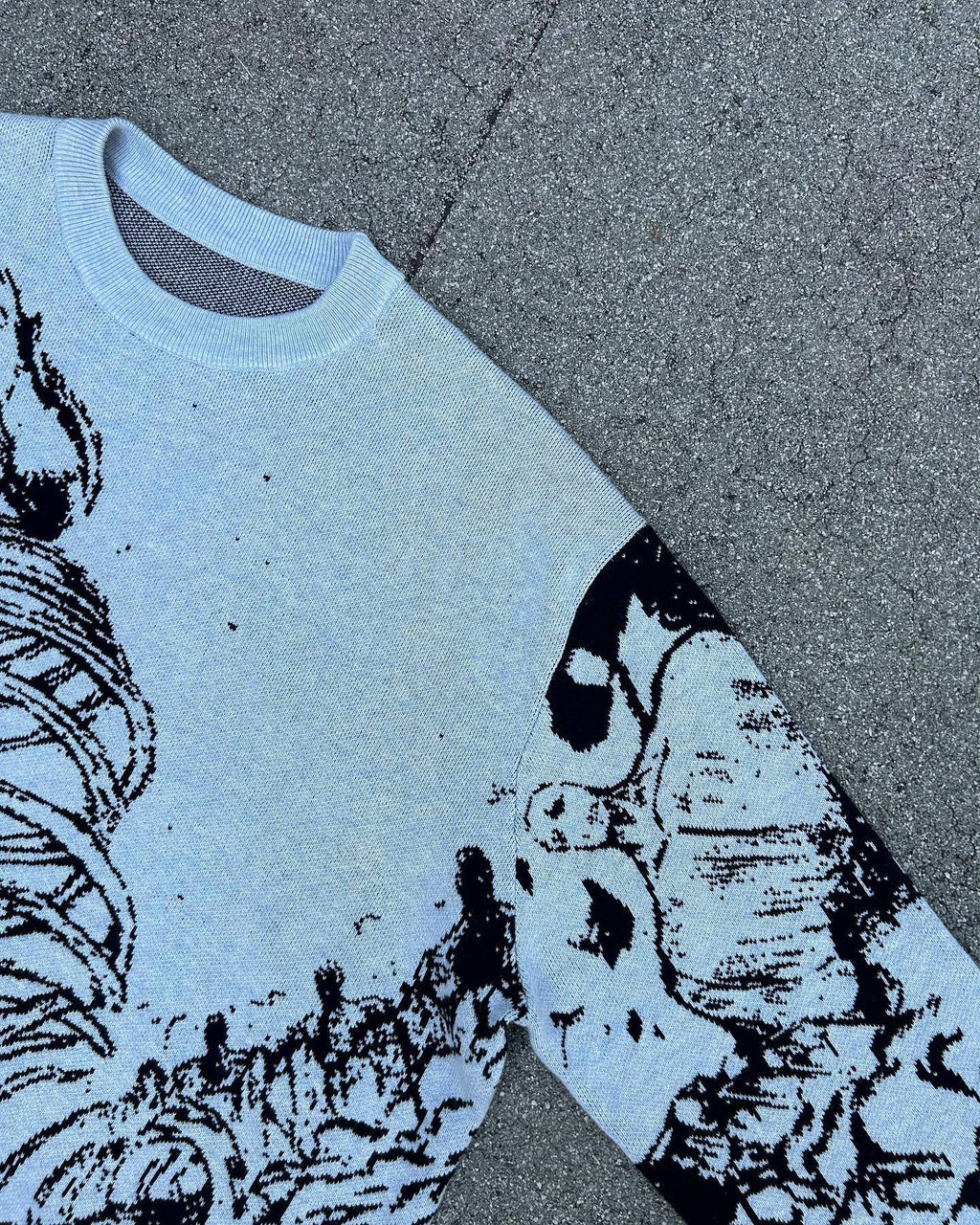 Y2g Sweater Gothic Skeleton Pullover