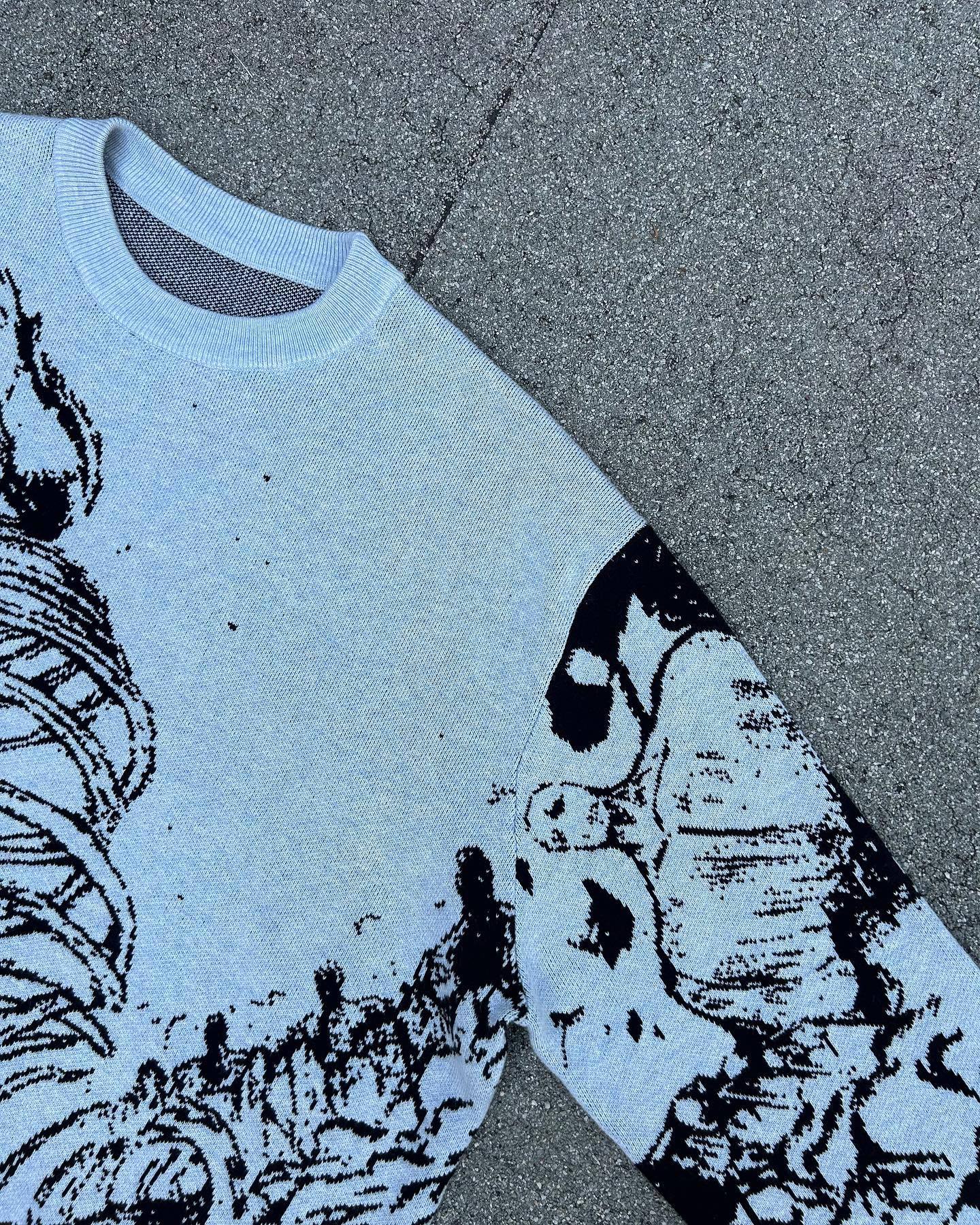 Y2g Sweater Gothic Skeleton Pullover