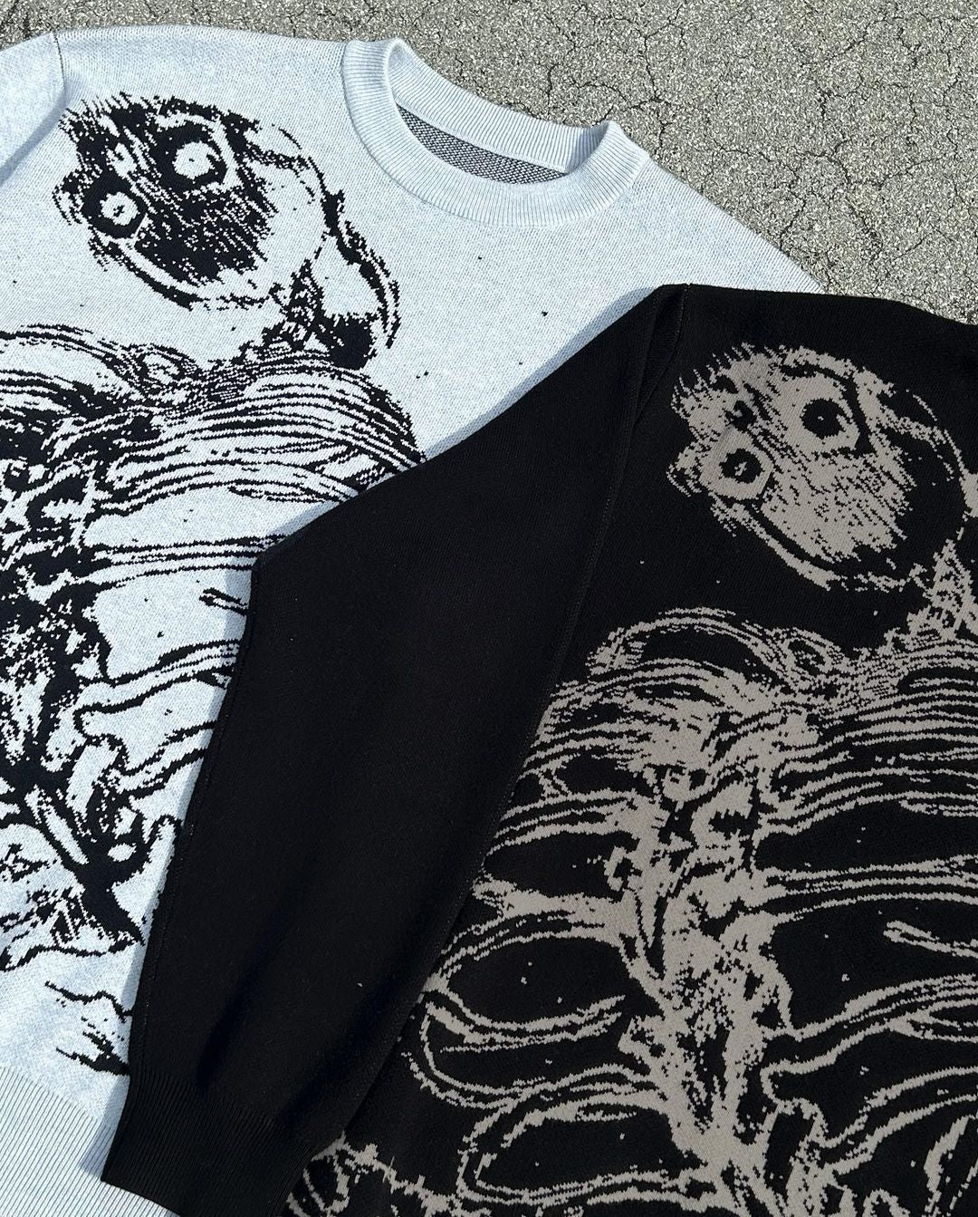 Y2g Sweater Gothic Skeleton Pullover