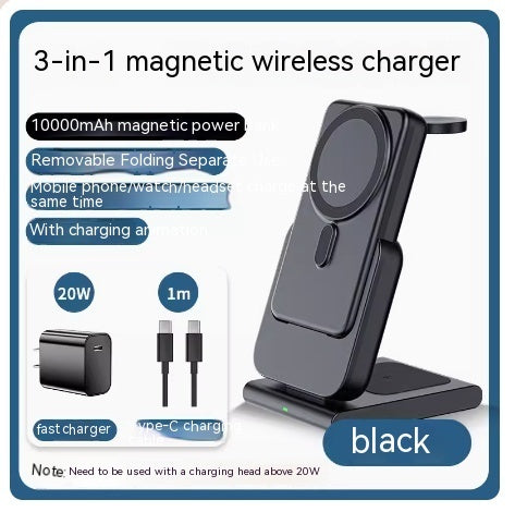 Magnetic Bracket Three In One Wireless Charger