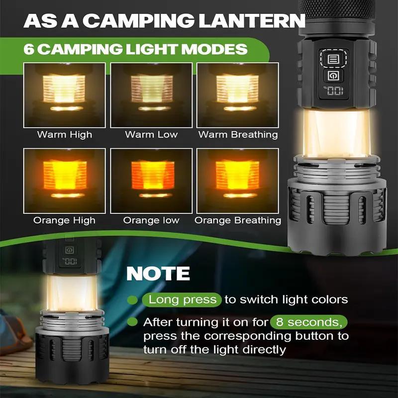 Black Friday Multi-functional High-Power All-in-One Variable Zoom Strobe Tactical Flashlight With Soft Camping Lamp