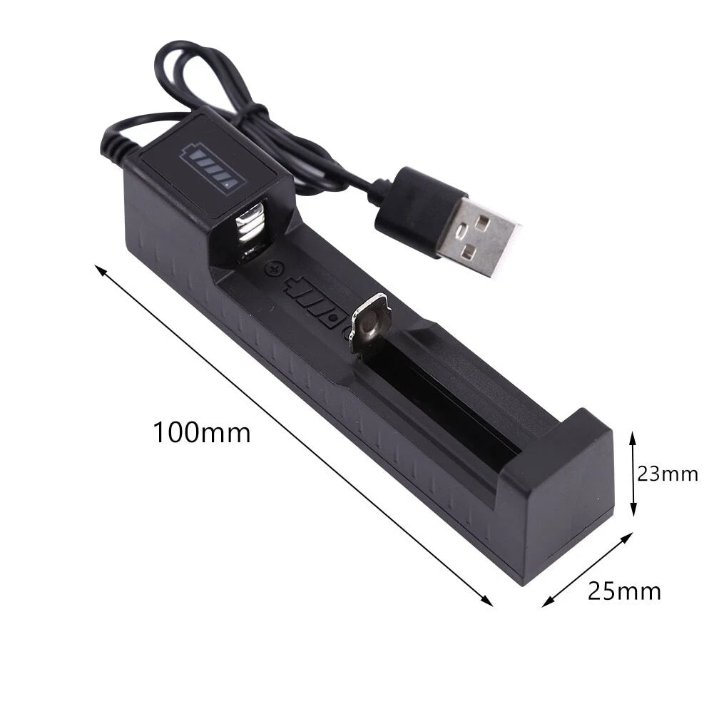 Li-ion Battery&Charger 3000mAh 3.7V Rechargeable Batteries USB Charger For Torch Flashlight