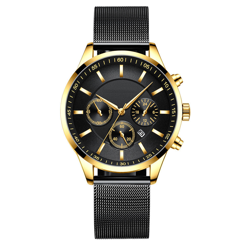 Mens Mesh Strap Waterproof Watch