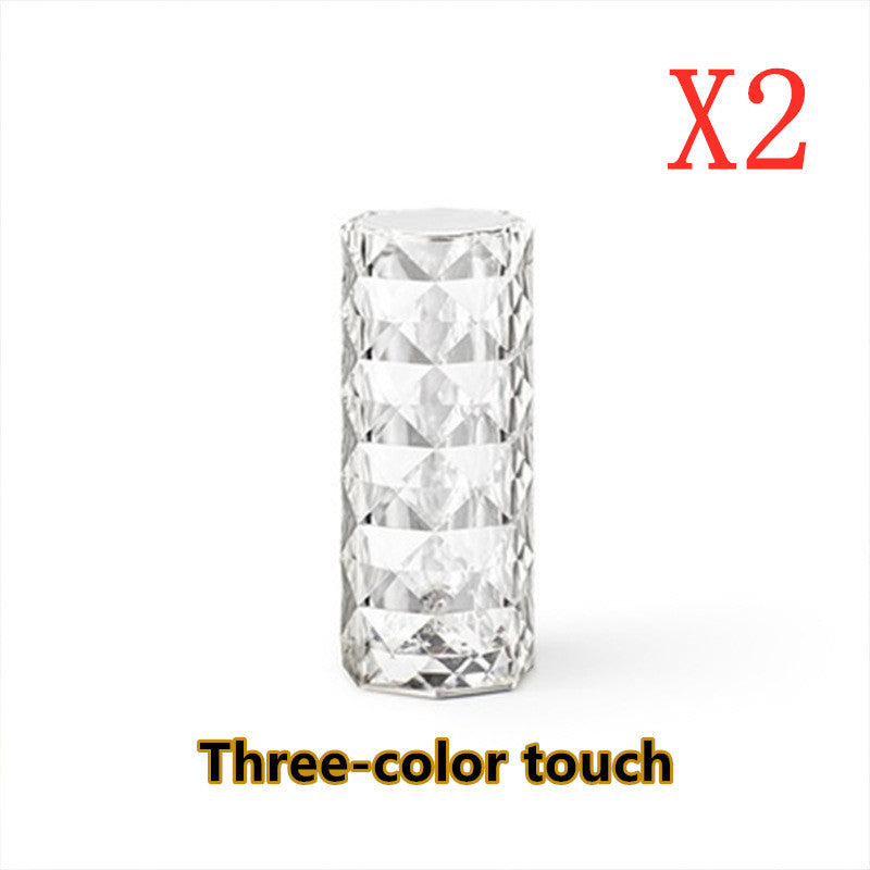 Nordic Crystal Lamp ,USB Table Lamp Bedroom Touch Dimming Atmosphere Diamond Night Light